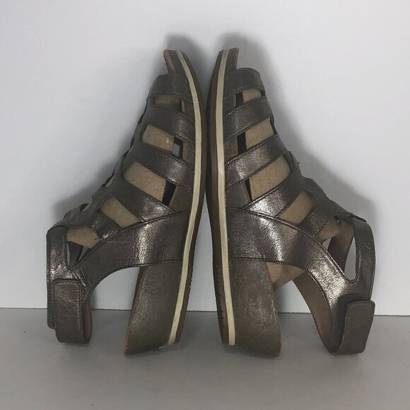DANSKO Sandals Women's Size 8.5-9 Metallic Gold Strappy Shoes Valentina - Picture 9 of 12